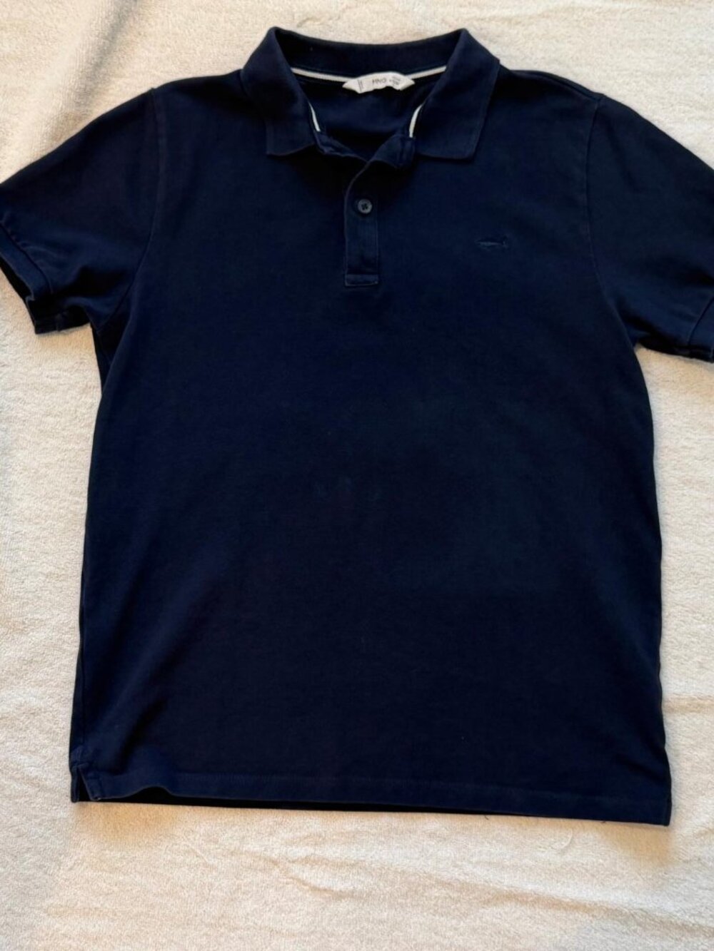 Mango Teen (Spain) boys short sleeve polo shirt. Navy.